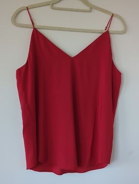 Express Red V-Neck Spaghetti Strap Cami